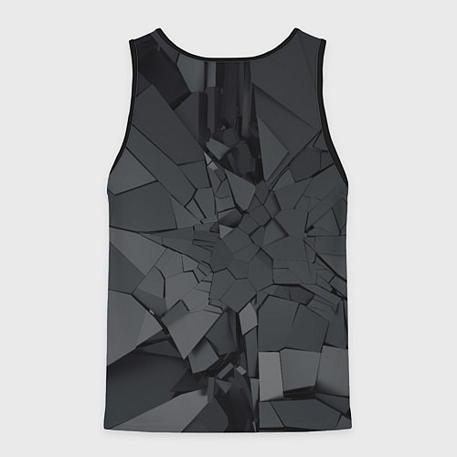 Мужская майка без рукавов Трещины / 3D-Черный – фото 2