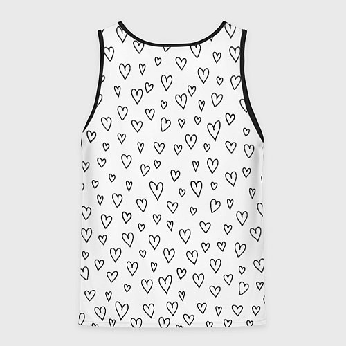 Мужская майка без рукавов Злой медвежонок черные сердца / 3D-Черный – фото 2