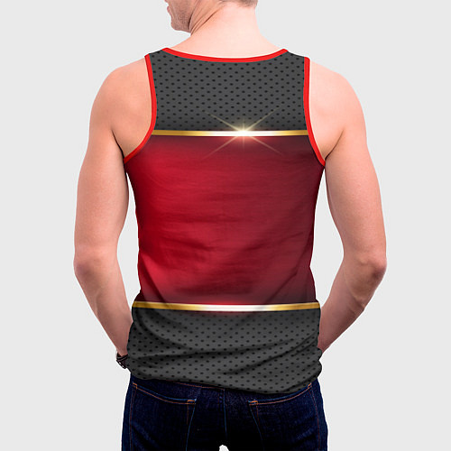 Мужская майка без рукавов Chevrolet metal auto / 3D-Красный – фото 4