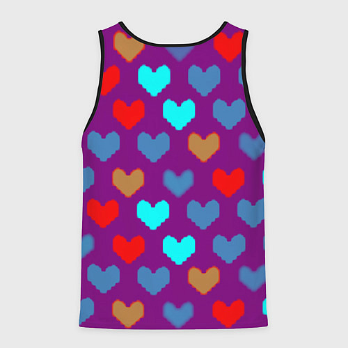 Мужская майка без рукавов Among us неоновые сердца / 3D-Черный – фото 2