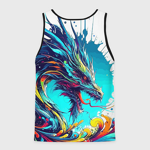 Мужская майка без рукавов Japanese dragon - tattoo irezumi / 3D-Черный – фото 2