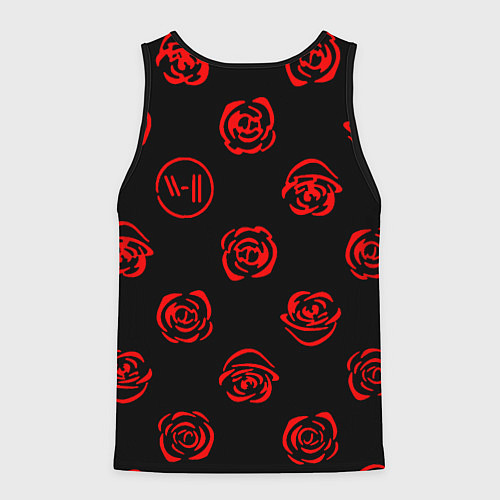 Мужская майка без рукавов Twenty one pilots rose pattern / 3D-Черный – фото 2