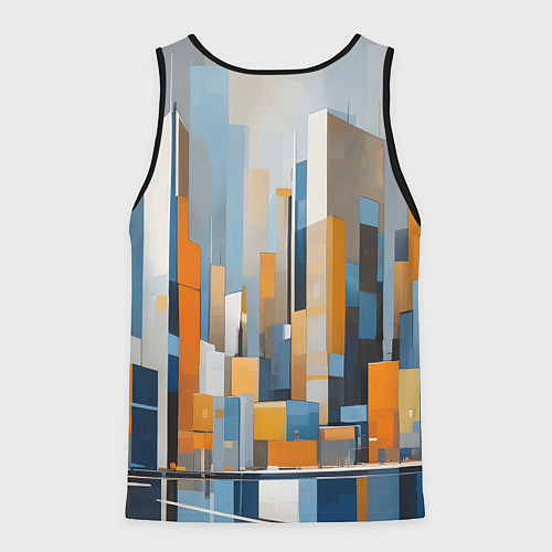 Мужская майка без рукавов Архитектура город живопись / 3D-Черный – фото 2