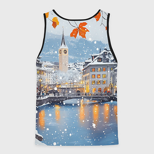 Мужская майка без рукавов Предновогодний Санкт-Петербург / 3D-Черный – фото 2
