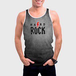 Майка-безрукавка мужская Hard rock on dark grey, цвет: 3D-белый — фото 2