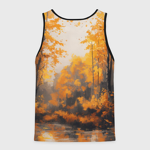 Мужская майка без рукавов Мечтательная лиса / 3D-Черный – фото 2