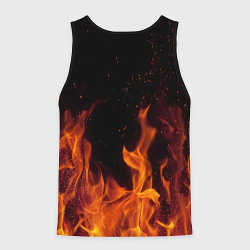 Мужская майка без рукавов Doom fire steel logo / 3D-Черный – фото 2