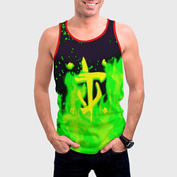 Майка-безрукавка мужская Doom кислотный огонь лого, цвет: 3D-красный — фото 2