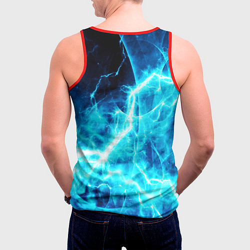 Мужская майка без рукавов Nirvana electro / 3D-Красный – фото 4