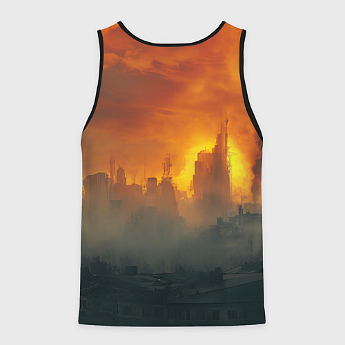 Мужская майка без рукавов Stalker зараженный город / 3D-Черный – фото 2