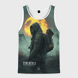 Майка-безрукавка мужская Stalker город в тумане, цвет: 3D-белый
