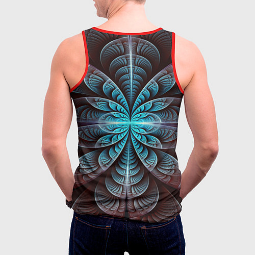 Мужская майка без рукавов Оптический узор психоделика / 3D-Красный – фото 4