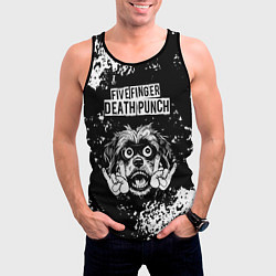 Майка-безрукавка мужская Five Finger Death Punch рок пес, цвет: 3D-черный — фото 2