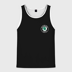 Майка-безрукавка мужская Skoda logo auto, цвет: 3D-белый