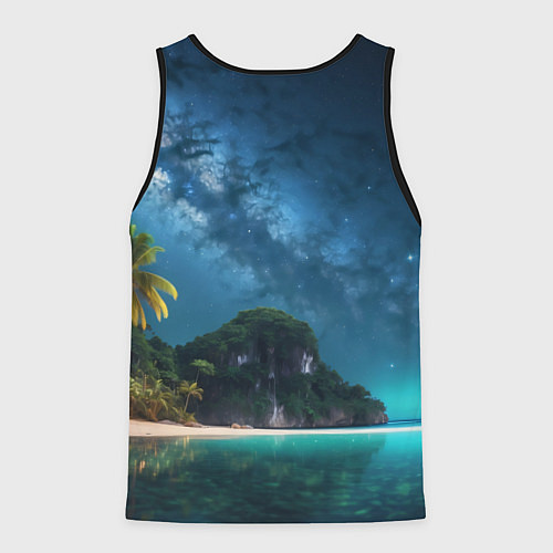 Мужская майка без рукавов Island beach / 3D-Черный – фото 2