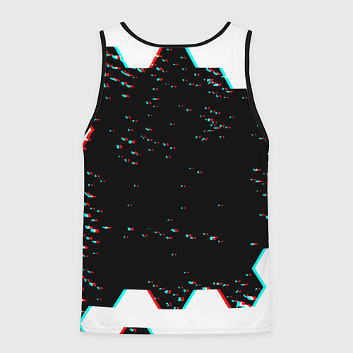 Мужская майка без рукавов Doom hexagon glitch color / 3D-Черный – фото 2