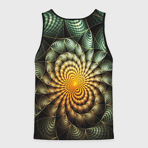 Мужская майка без рукавов Оптический узор фракталы / 3D-Черный – фото 2