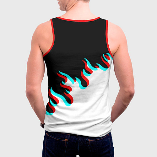 Мужская майка без рукавов Нирвана глитч огонь / 3D-Красный – фото 4