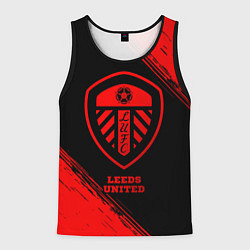 Майка-безрукавка мужская Leeds United - red gradient, цвет: 3D-черный