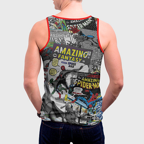 Мужская майка без рукавов Spider-man comics / 3D-Красный – фото 4