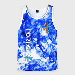 Майка-безрукавка мужская Portal 2 flame blue, цвет: 3D-белый