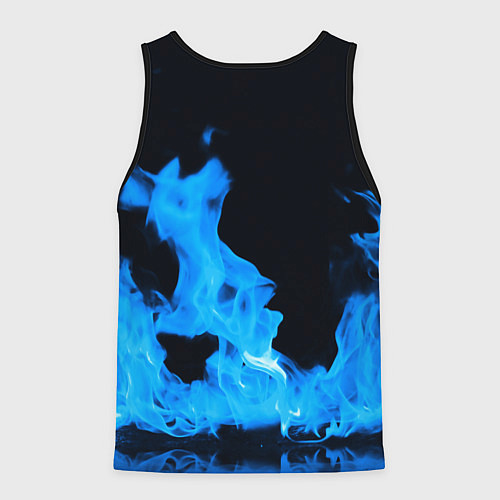 Мужская майка без рукавов Portal 2 blue flame / 3D-Черный – фото 2