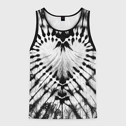 Майка-безрукавка мужская Абстрактное сердце - черно-белый тай-дай, цвет: 3D-черный