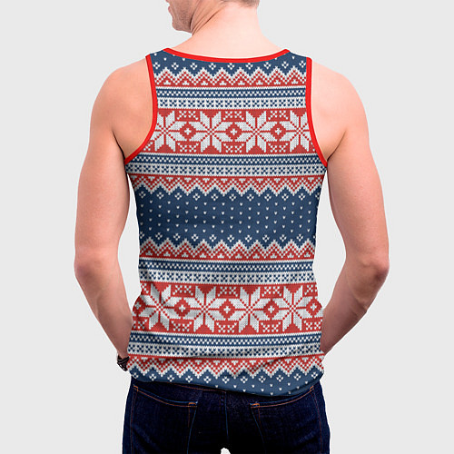 Мужская майка без рукавов Knitted Pattern / 3D-Красный – фото 4