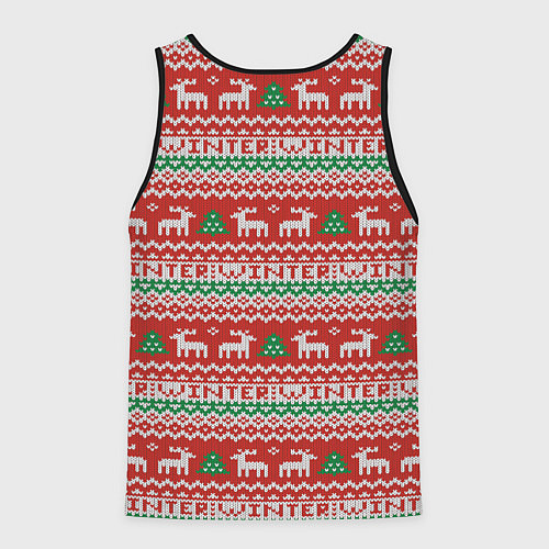 Мужская майка без рукавов Deer christmas pattern / 3D-Черный – фото 2