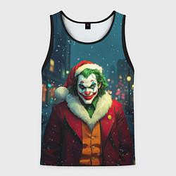Майка-безрукавка мужская Джокер в новогоднем костюме, цвет: 3D-черный