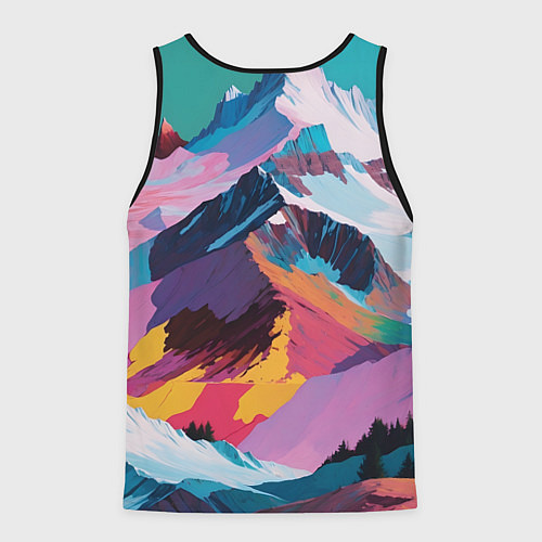 Мужская майка без рукавов Горы краски / 3D-Черный – фото 2
