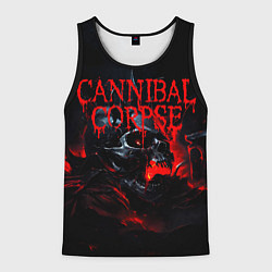 Майка-безрукавка мужская Cannibal Corpse кровавый череп, цвет: 3D-черный
