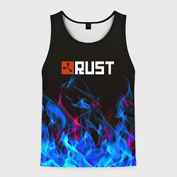 Мужская майка без рукавов Rust neon flame