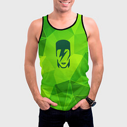 Майка-безрукавка мужская David Bowie green poly, цвет: 3D-черный — фото 2