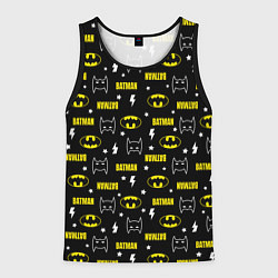 Майка-безрукавка мужская Бэтмен узор, цвет: 3D-черный