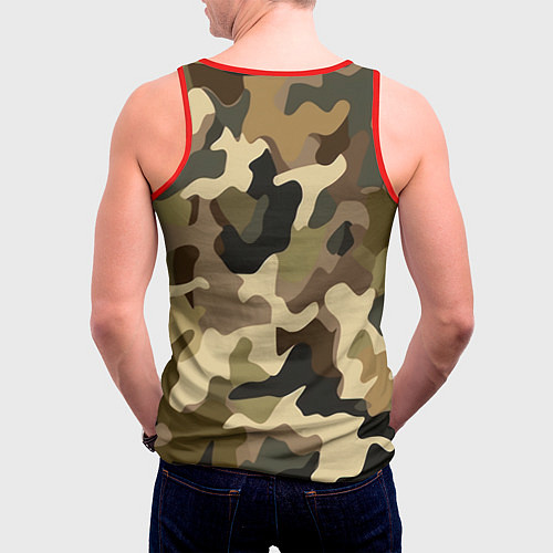Мужская майка без рукавов Милитари камуфляж / 3D-Красный – фото 4