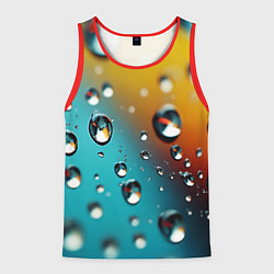 Мужская майка без рукавов Крупные капли на цветном фоне