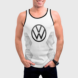 Майка-безрукавка мужская Volkswagen white poly, цвет: 3D-черный — фото 2