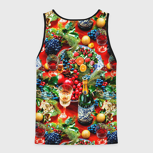 Мужская майка без рукавов Новогодние угощения / 3D-Черный – фото 2