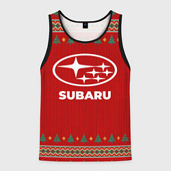 Майка-безрукавка мужская Subaru new year, цвет: 3D-черный