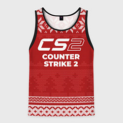 Майка-безрукавка мужская Новогодний Counter Strike 2, цвет: 3D-черный