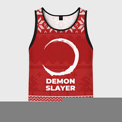 Майка-безрукавка мужская Новогодний Demon Slayer, цвет: 3D-черный