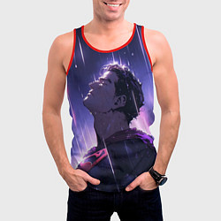 Майка-безрукавка мужская Superman - Neon rain, цвет: 3D-красный — фото 2