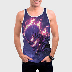 Майка-безрукавка мужская Ghost Rider - Neon rain, цвет: 3D-белый — фото 2