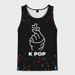 Майка-безрукавка мужская K Pop конфети, цвет: 3D-черный