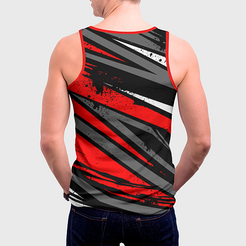 Мужская майка без рукавов Changan - Red sport / 3D-Красный – фото 4