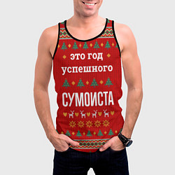Майка-безрукавка мужская Это год успешного Сумоиста, цвет: 3D-черный — фото 2