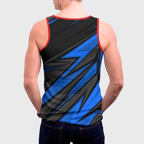 Мужская майка без рукавов Субару - синяя спорт униформа / 3D-Красный – фото 4