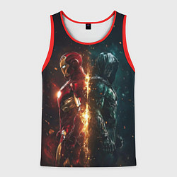 Майка-безрукавка мужская Железный Человек - Доктор Дум, цвет: 3D-красный