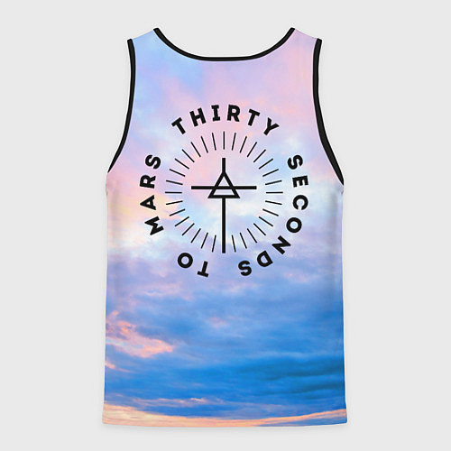 Мужская майка без рукавов 30 Seconds to Mars - закат / 3D-Черный – фото 2